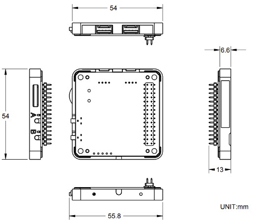 Mechanical Drawing - M5Stack M129 HMI Interface Module